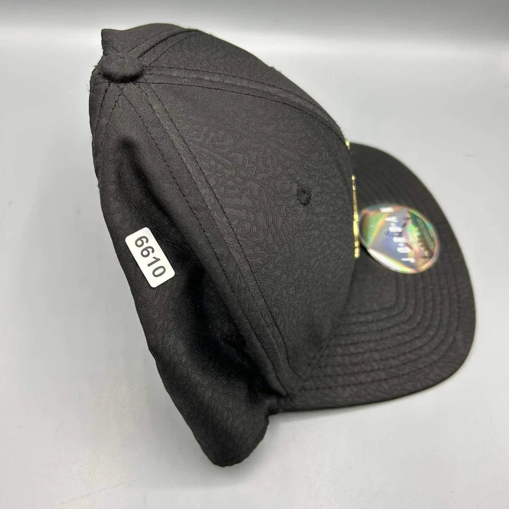 Air Jordan Hat Men Black Cement Elephant Gold Metal Jumpman Snap Back Cap